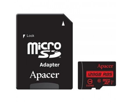 Карта пам'яті microSDXC 128Gb Apacer (85Mb/s) (UHS-1) + Adapter SD
