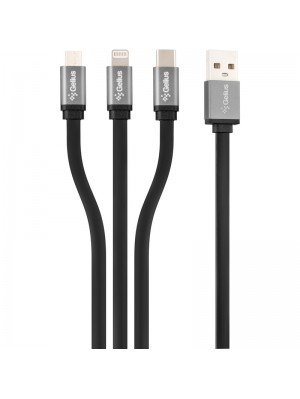 Кабель для зарядки Gelius Pro Squid GP-UC102 3in1 (MicroUSB/Lightning/Type-C) Black (2.1A)