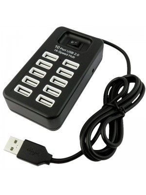 USB HUB P-1603 (10 USB2.0) Black