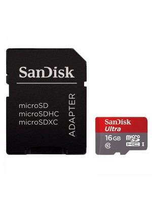 Карта пам'яті microSDHC 16Gb SanDisk Ultra (UHS-1) (R-80Mb/s) + Adapter SD
