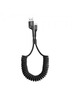 USB кабель Baseus Fish Eye Spring(Пружина) Data for Type-C 2A/1m. Black CATSR-01
