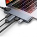 USB Hub Baseus Thunderbolt C+Pro 7-in-one Dual Type-C to USB3.0*2 + HDMI + RJ45 Ethernet + Type-C PD + microSD + SD card Cірий