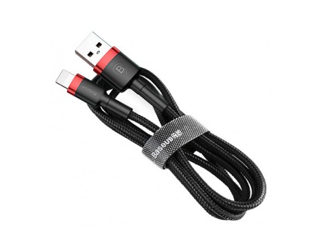 Кабель Baseus Cafule USB 2.0 to Lightning 2.4A 1M Чорний/Червоний (CALKLF-B19)
