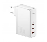 Мережевий зарядний пристрій Baseus GaN5 Pro 3 порти, USB + Type-C 140W Білий + кабель Baseus Superior Type-C для Type-C 240W (48V/5A) Білий (CCGP100202)