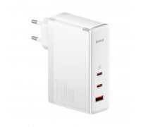 Сетевое зарядное устройство Baseus GaN5 Pro 3 порта, USB + Type-C 140W Белый + кабель Baseus Superior Type-C to Type-C 240W（48V/5A) Белый (CCGP100202)