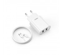 Сетевое зарядное устройство Remax Jane + кабель USB 2.0 to microUSB 1М Белый (RP-U35-M)