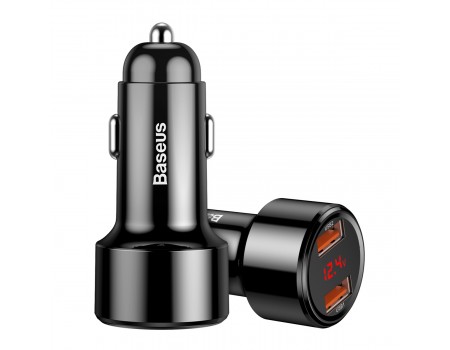 Автомобільний зарядний пристрій Baseus Magic Dual-USB QC 3.0 45W Чорний (CCMLC20A-01)