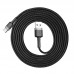 Кабель Baseus Cafule USB 2.0 to Type-C 2A 2M Чорний/Сірий (CATKLF-CG1)