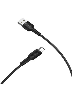 Кабель BOROFONE BX16 USB to Micro 2A, 1m, PVC, TPE connectors, Black