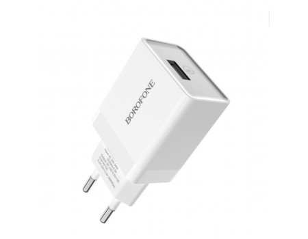 Мережевий зарядний пристрій BOROFONE BA20A Sharp single port charger set(Micro) White