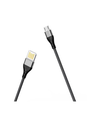 Кабель BOROFONE BU11 USB to Micro 2.4A, 1.2m, nylon, aluminum connectors, Black