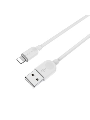 Кабель BOROFONE BX14 USB to iP 2.4A, 2m, PVC, TPE connectors, White