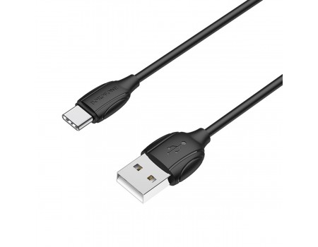 Кабель BOROFONE BX19 USB to Type-C 2.4A, 1m, PVC, TPE connectors, Black