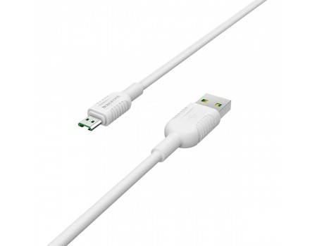 Кабель BOROFONE BX33 USB to Micro 4A, 1m, silicone, PVC connectors, White