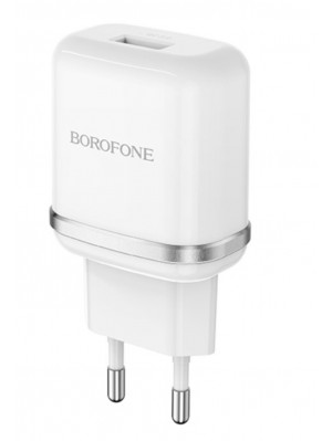 Мережевий зарядний пристрій BOROFONE BA36A High speed single port QC3.0 charger set(Type-C) White