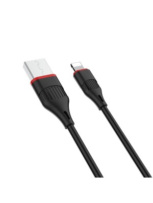 Кабель BOROFONE BX17 USB to iP 2A, 1m, PVC, TPE connectors, Black