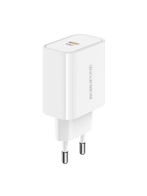 Мережевий зарядний пристрій BOROFONE BA57A Easy Speed single port PD20W charger White