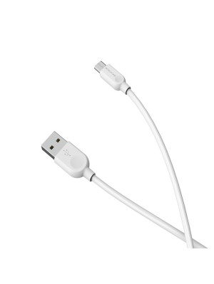 Кабель BOROFONE BX14 USB to Micro 2.4A, 3m, PVC, TPE connectors, White