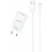 Сетевое зарядное устройство Usams T21 Charger kit T18 single USB EU charger +Uturn Micro cable White