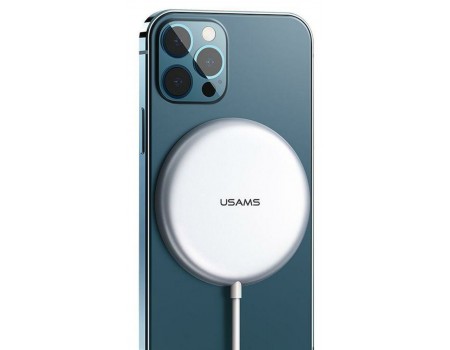 Беспроводное зарядное устройство Usams US-CD159 W1 Extra-thin Magnetic Fast Wireless Charger 15W (Max) White