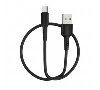 Кабель BOROFONE BX16 USB to Type-C 2A, 1m, PVC, TPE connectors, Black