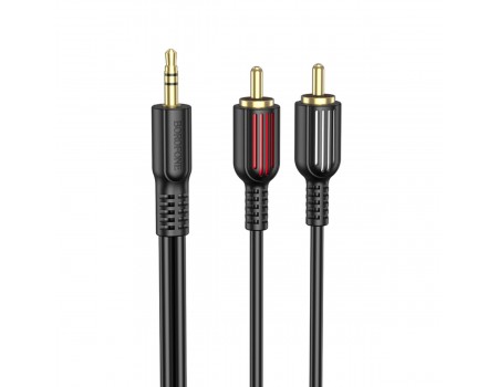 Аудiо-кабель BOROFONE BL11 3.5mm to double RCA audio cable Black