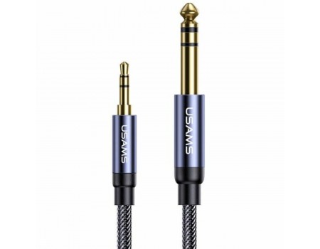 Аудіо-кабель Usams US-SJ539 3.5mm to 6.35mm Aluminum Alloy Audio Cable 1.2m Tarnish
