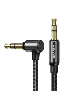 Аудіо-кабель Usams US-SJ557 3.5mm to 3.5mm Right-angle Audio Cable 1.2m Black