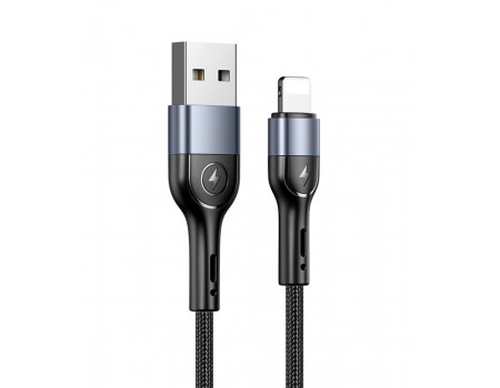 Кабель Usams US-SJ448 U55 Lightning Aluminum Alloy Braided Data Cable 1m Black