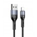 Кабель Usams US-SJ448 U55 Lightning Aluminum Alloy Braided Data Cable 1m Black