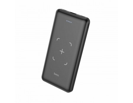 Универсальная мобильная батарея (повербанк) HOCO J50 Surf wireless charging mobile power bank(10000mAh) Black