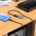Кабель Hoco U107 Type-C male to USB female USB3.0 3A, 1.2m, nylon, aluminum connectors, Black