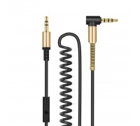 Аудiокабель HOCO UPA02 AUX Spring Audio cable (with Mic) Black