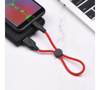 Кабель HOCO X21 Plus USB to Micro 2.4A, 0.25m, silicone, silicone connectors, Black+Red