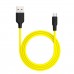 Кабель HOCO X21 Plus USB to Micro 2.4A, 1m, silicone, silicone connectors, Black+Yellow