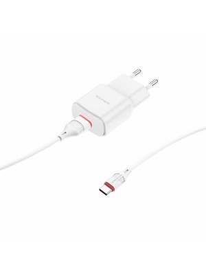 Мережевий зарядний пристрій BOROFONE BA48A Orion single port charger set(Type-C) White