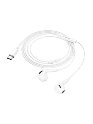 Навушники BOROFONE BM71 Light song Type-C wire-controlled digital earphones with microphone White