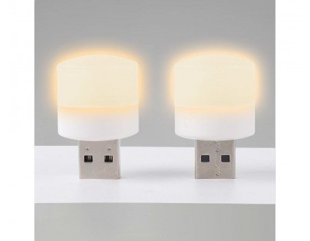 USB LED лампочка циліндрична, тепле світло біла