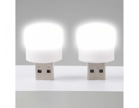 USB LED лампочка циліндрична, холодне світло біла