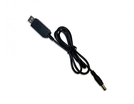 USB кабель для роутера з перетворювачем напруги 5V - 12V USB - DC 5.5 x 3.5 0.5A 1m чорний