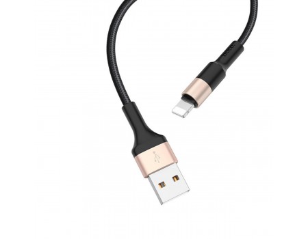 Кабель Hoco X26 Xpress charging data cable for Lightning Black＆Gold