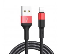 Кабель Hoco X26 Xpress charging data cable for Lightning Black＆Red