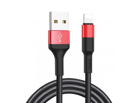 Кабель Hoco X26 Xpress charging data cable for Lightning Black＆Red