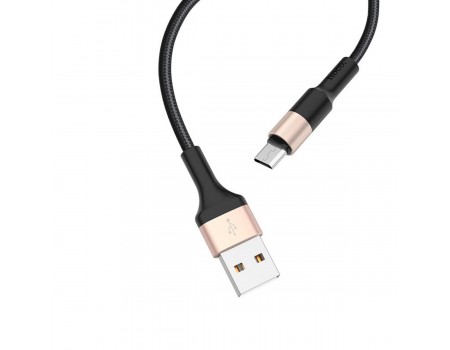 Кабель Hoco X26 Xpress charging data cable for Micro Black＆Gold