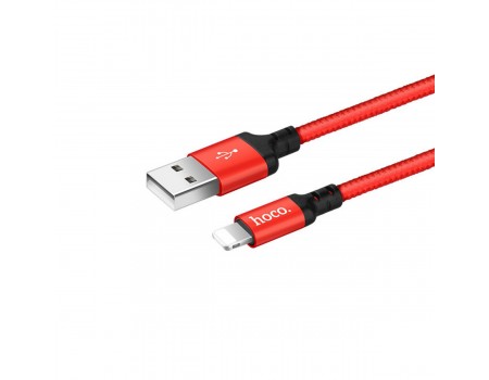 Кабель Hoco X14 Times speed Lightning charging cable,(L-1M) Red &amp; Black