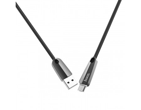 Кабель Hoco U35 Space shuttle smart power off Micro charging data cable (L-1.2) Black