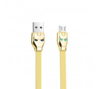 Кабель Hoco U14 Steel man Micro charging cable Gold