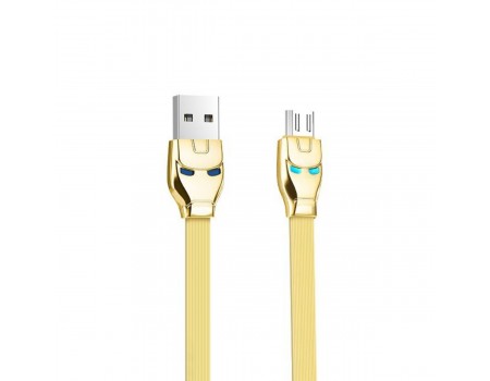 Кабель Hoco U14 Steel man Micro charging cable Gold