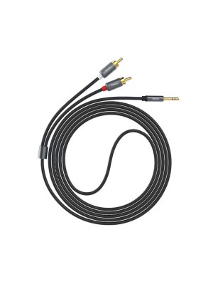 Кабель Hoco UPA10 double lotus rca audio cable 3.5mm Metal Grey