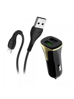 АЗП Hoco Z31 Universe double port QC3.0 car charger 2USB 3.4A Black